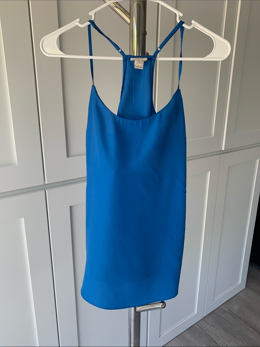 Bright Blue Spaghetti Strap Cami Tank, Size 4.